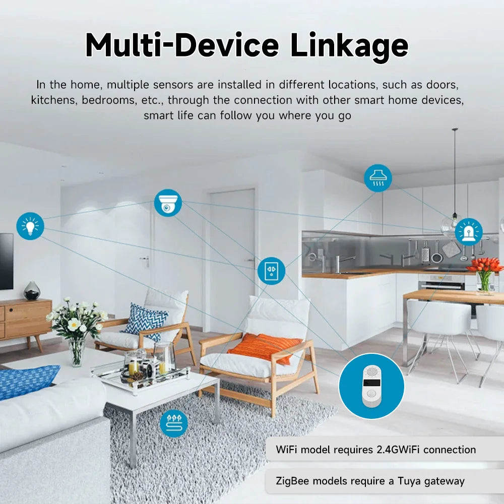 Tuya Alarm WiFi Light Tuya PIR Alarm Sound System 130DB Pir Light Sensor Smart Home Sound-Light Alarm APP Control Home Assistant