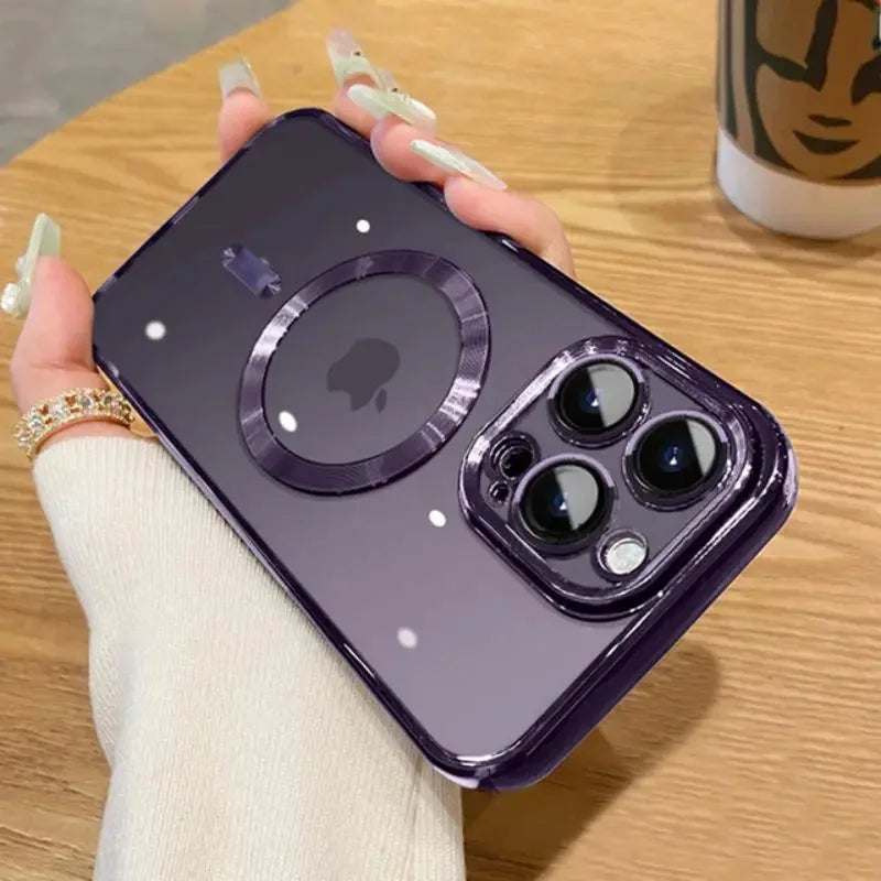 Original Luxury Plating Magsafe Magnetic Wireless Charging Case For iPhone 15 14 13 12 11 Plus Pro Max X XS XR 7 8 Cover Fundas