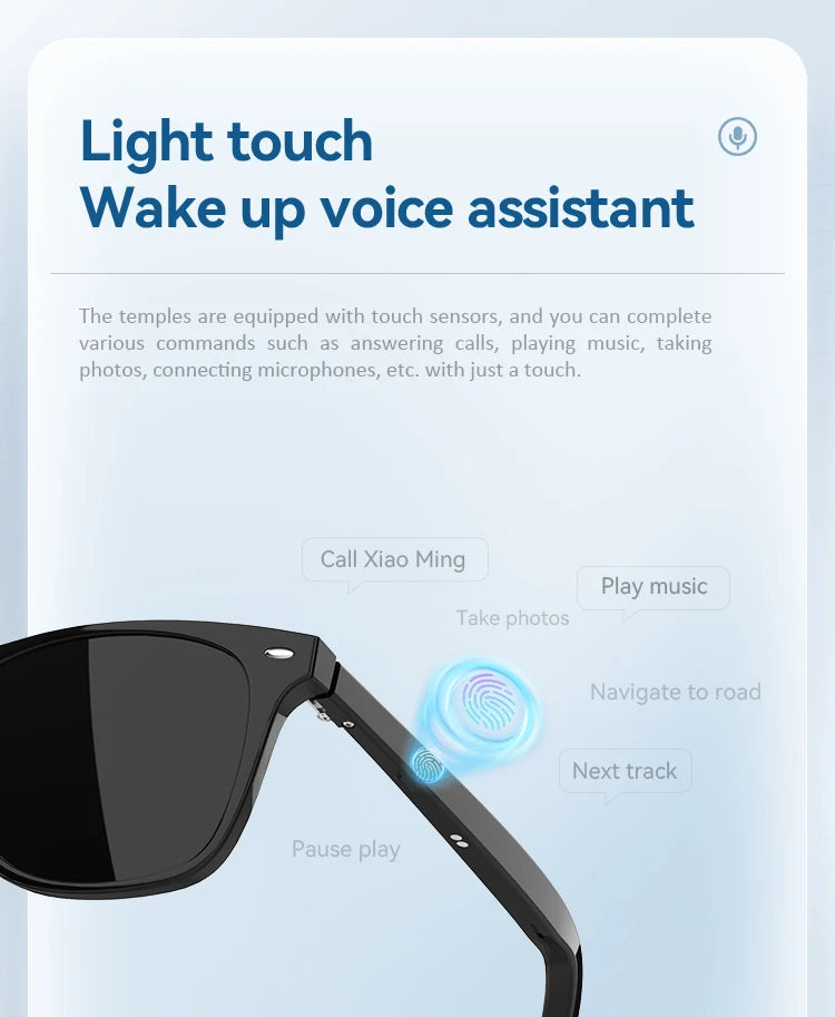 2024 G05 Smart Glasses Open Ear Music Hands-Free Calling Stereo Sound Wearable Headsets Smart Sports Anti-Blue Light Sunglasses