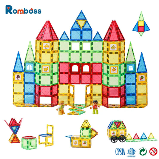 Romboss Magnetic Designer Construction Set Plastic Magnetic Sheet Construction Building Puzzle Boys Girls Children Toys Gifts