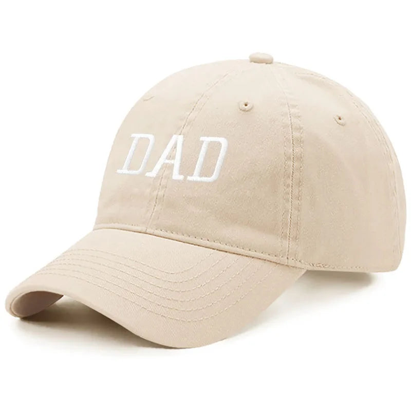 DAD MOM Embroidery Pure Cotton Baseball Cap Fashion Women Men Hat Sport Visors Snapback Cap Sun Hat Breathable Outdoor Caps