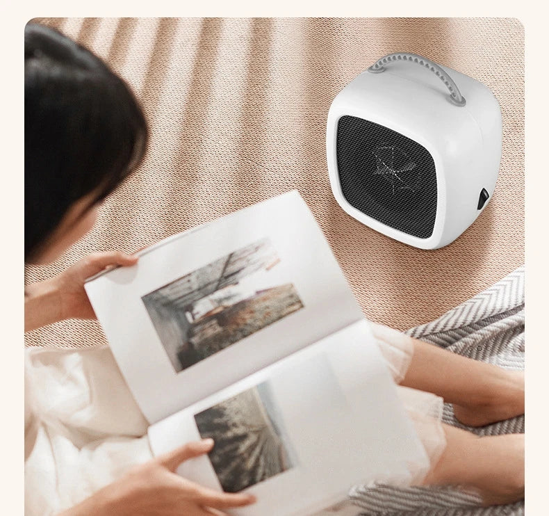 Mini Portable Electric Space Heater 500W Powerful Home Office Desktop Warm Air Heater Warmer Fan Household Silent For Winter