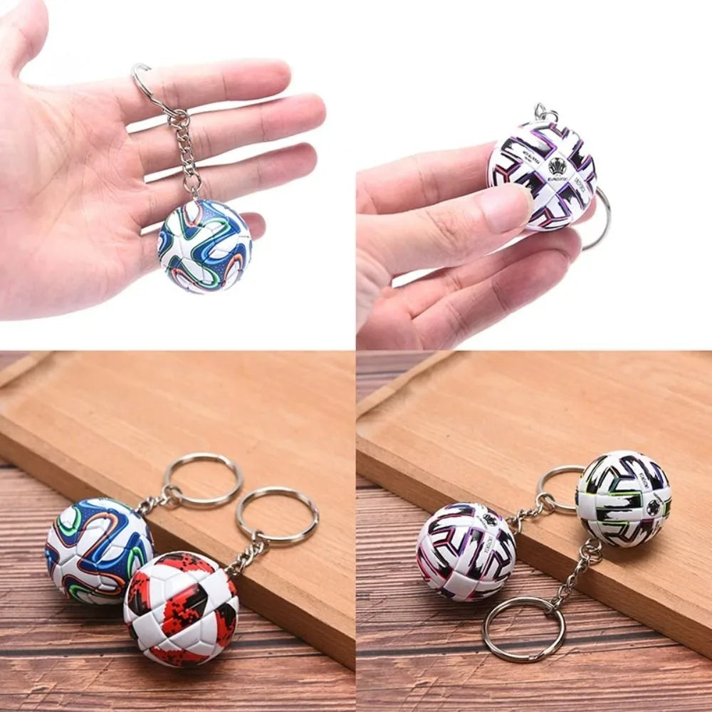 Leather Football Keychain New Exquisite Key Chain Souvenir Decoration Toy Keyring Ring School Reward for Kid Pendant Accessory