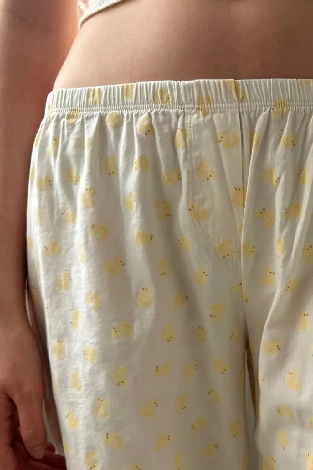 Women Little Ducks Cute Pajama Pants 2024 Fashion Summer Elastic High Waist Cotton Straight Pant Baby Girls Home Trousers Y2k