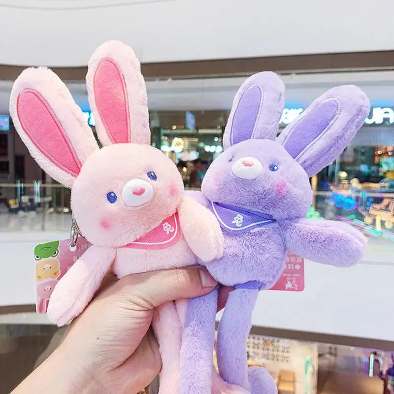 New Pulling Ears Rabbit Plush Toy Baby Toys Soft Bunny Doll Children Toys Gifts For Girls Keychain Plushies Toys For Children