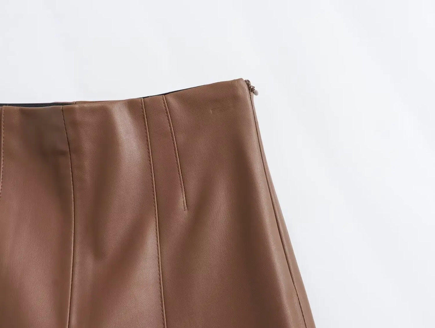 TRAFZA 2024 Women Stylish Stretch Pants Streetwear Solid High Waist Ladies PU Faux Leather Pencil Trousers Full Length Bottoms