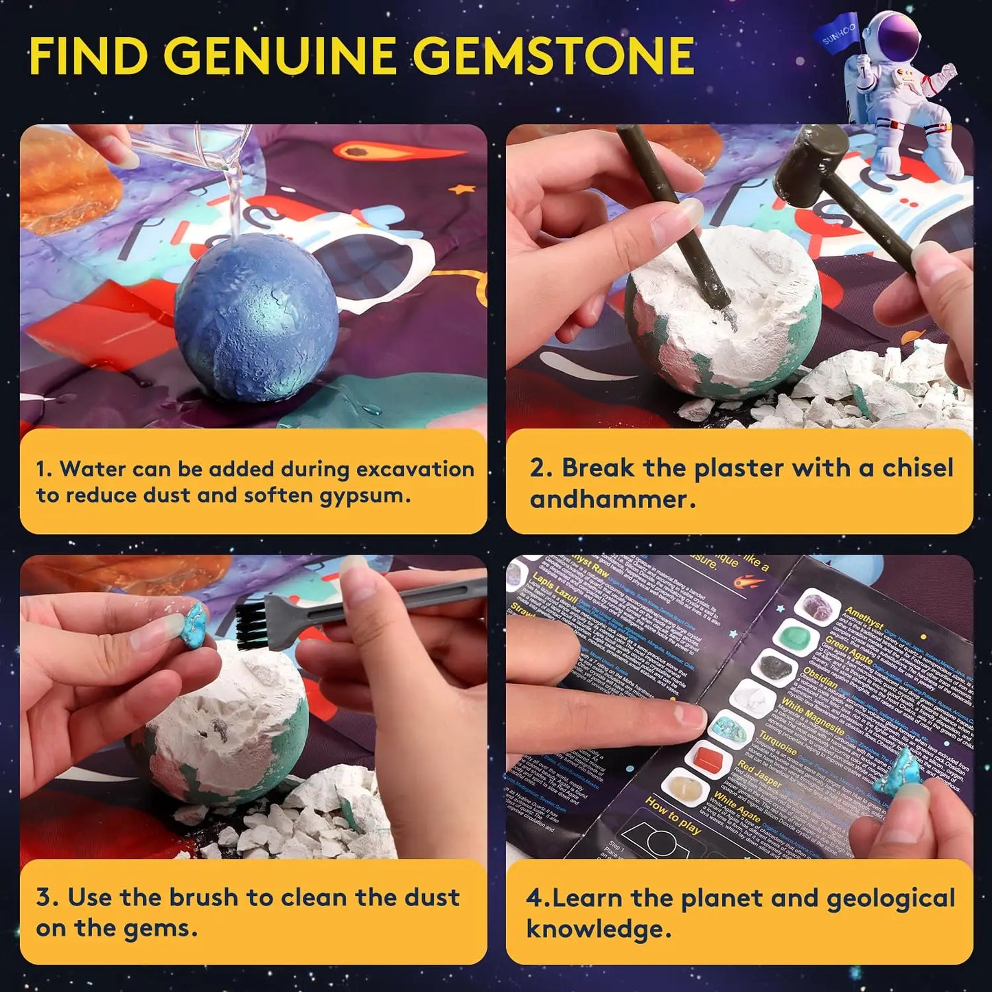 Children's Archaeology Digging Treasure Planet Gem Ore Exploration of The Solar System Mining Science Education Educational Toys