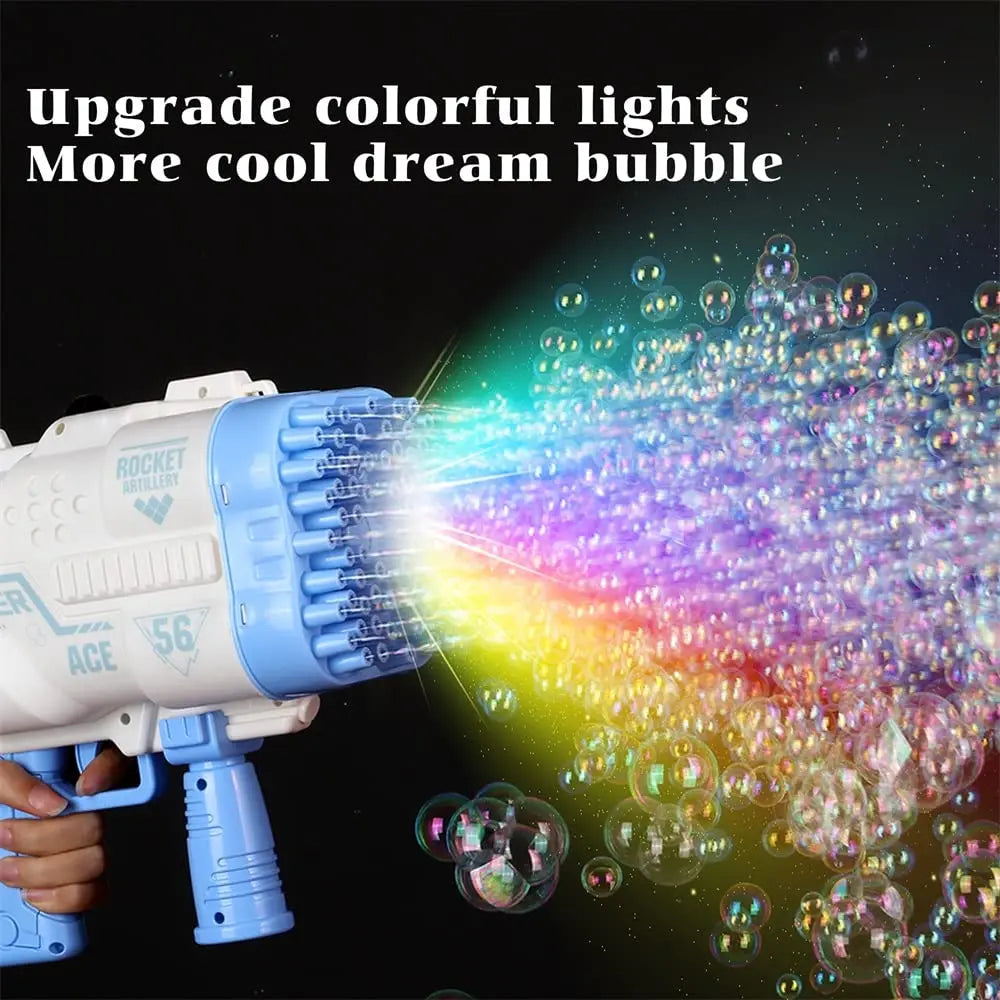 69Holes Rocket Bubble Gun ，Automatic Bubbles Machine Gun Launcher Shape Blower Soap Toys For Kid Bubble Machine Party Supplies