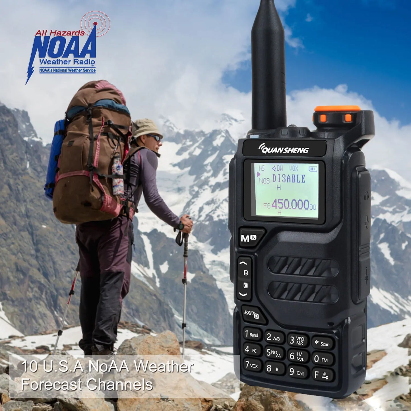 50-600MHz RX Walkie Talkie UV-K5 Quansheng VHFUHF 136-174MHz 400-470MHz RX TX Both DTMF VOX FM Air Band Wireless Freq Copy Radio