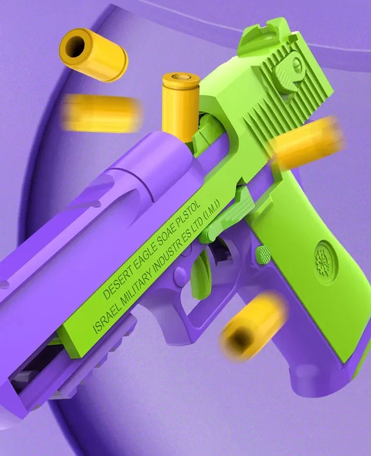 New Selling Carrot Gun 1911 Hand Grab toys Air-Hung Colt Model Decompression  Continuous Throwing Shell Children Toy