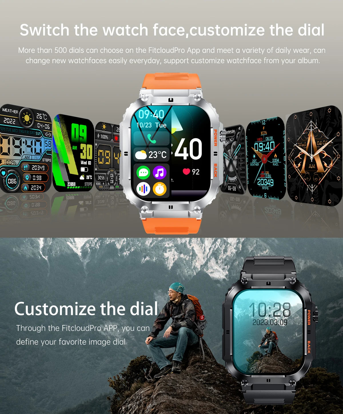 LIGE Outdoor Sports Fitness Smartwatch For Men 1.96 Inch Screen Bluetooth Calling Waterproof Watches Blood Oxygen Reloj Hombre