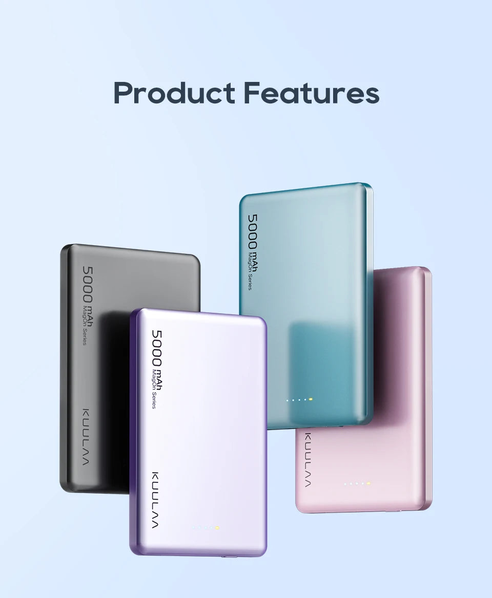 KUULAA Magsafe Power Bank 5000mAh Magnetic Wireless Phone Charger External Battery 20W Fast Charging For iPhone 15 14 PowerBank