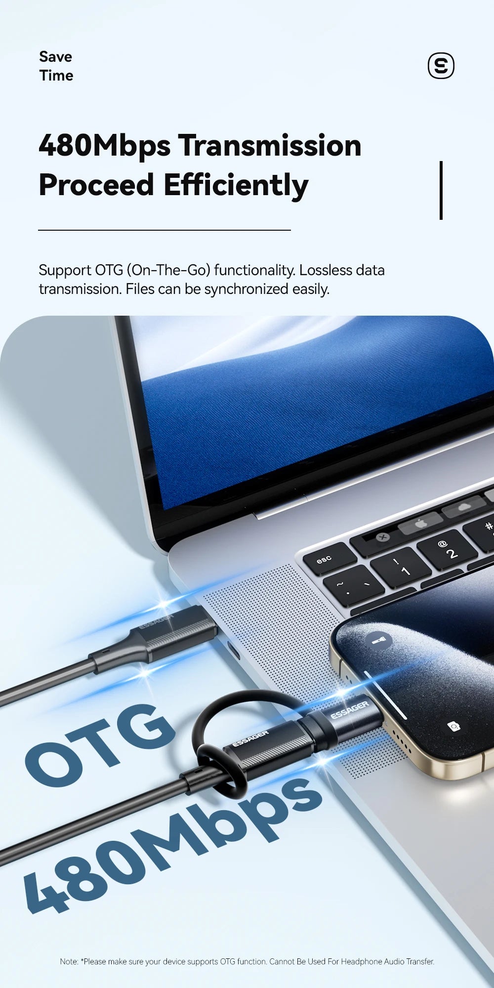 Essager Lighting To USB C Adapter 3A Fast Charging OTG for iPhone 15 xr Pro Type C To Lighting iPhone Connector OTG Converter