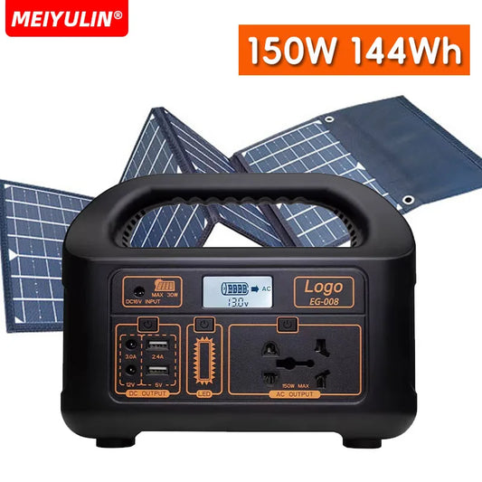 150W Portable Power Station 144Wh 220V 110V Solar Generator USB AC External Spare Battery Charger for Outdoor Camping Powerbank