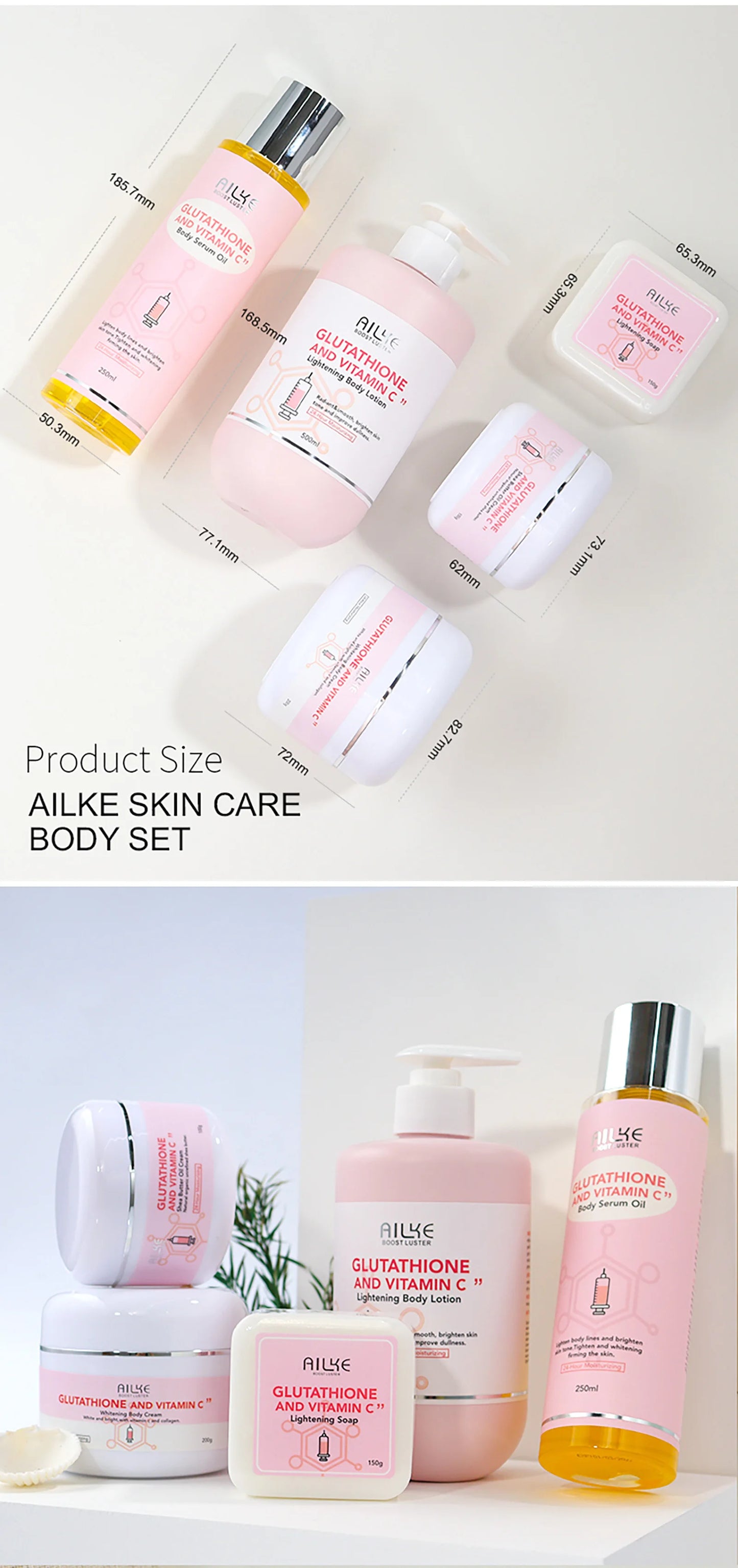 AILKE Whitening Moisturizing Korean Facial And Body Lotion Reduce Melanin Wrinkles Vitamin C Dark Spot Remover Skin Care Cream
