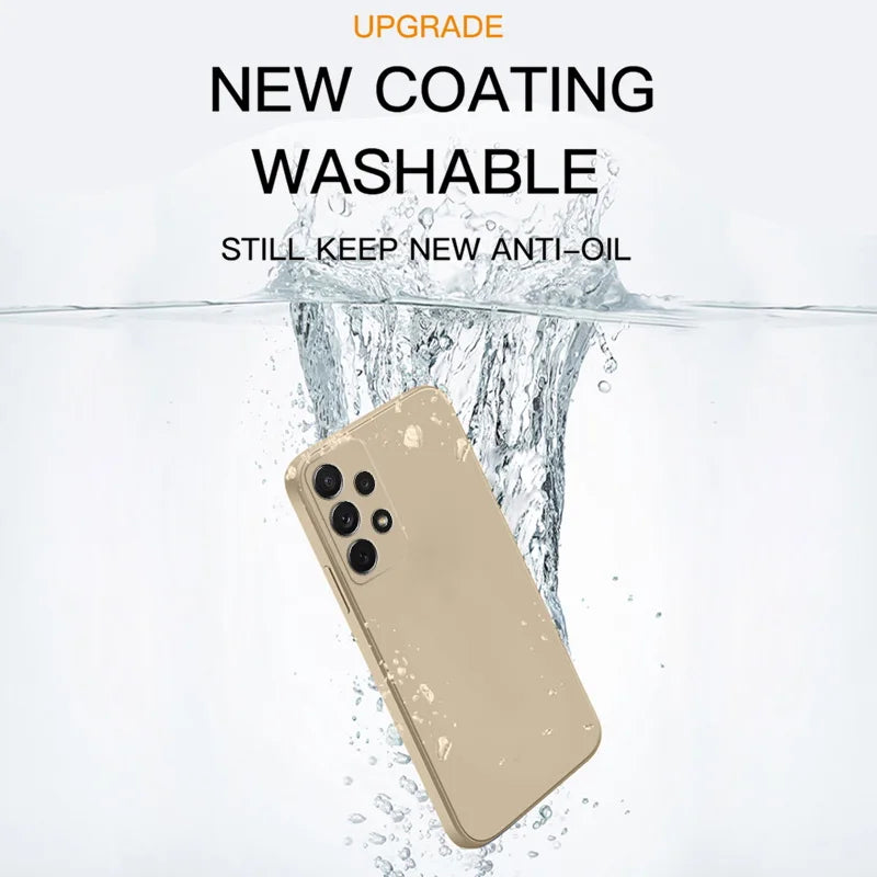 Case For Samsung Galaxy S24 S23 S22 Ultra S21 FE S21 Plus A55 A53 A52S A54 Shockproof Quadrate Liquid Silicone Phone Cover Coque