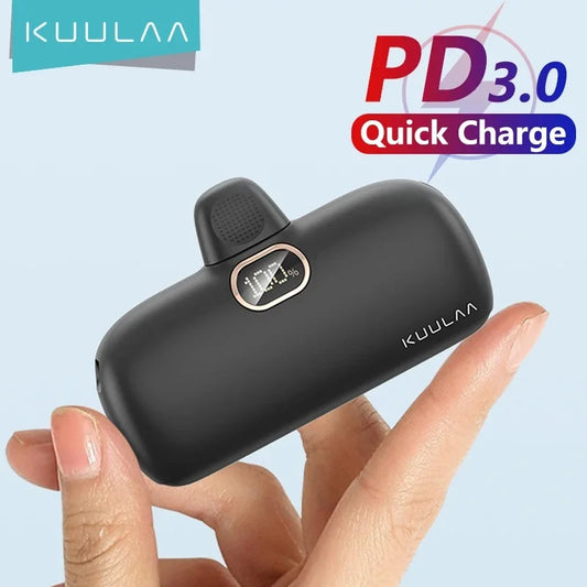 KUULAA Mini Power Bank 5000mAh PowerBank QC PD carga rapida For iPhone 16 15 14 13 Batterie Externe Portable Charger For xiaomi