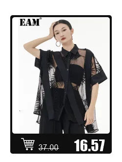 [EAM] Women Navy Blue Striped Irregular Elegant Blazer New Lapel Long Sleeve Jacket Fashion Tide Spring Autumn 2024 1DH5930