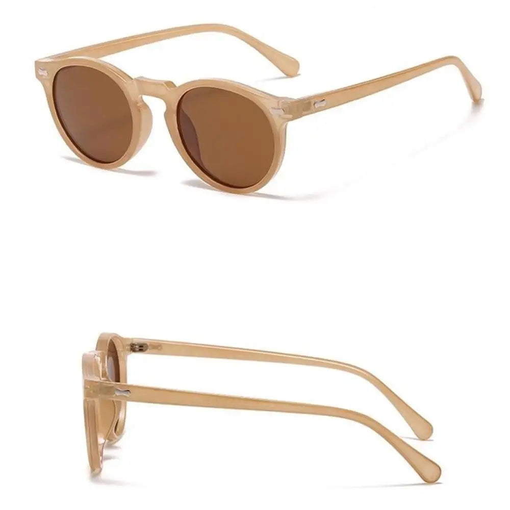 Retro Round Polarized Sunglasses Men Women Fashion Vintage Driving Glasses Outdoor Travel UV400 Shades Goggles Cycling Glasses