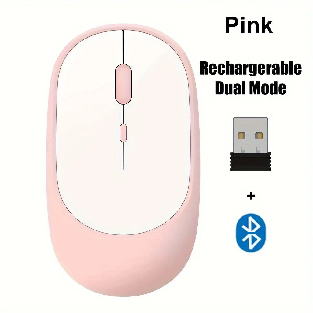 Wireless Mouse Rechargeable Mouse Gamer Dual Modes Bluetooth-compatible 2.4G USB Mute Mice For Laptop Pad Tablet Macbook Mause