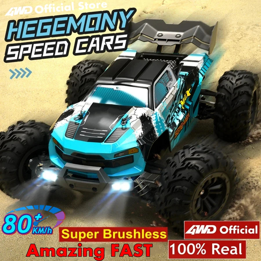 Super Brushless 80KM or 50KM/H 4WD RC Car With LED Remote Control Cars High Speed Drift Racing 4x4 Off Road Truck Kid Adult Toy