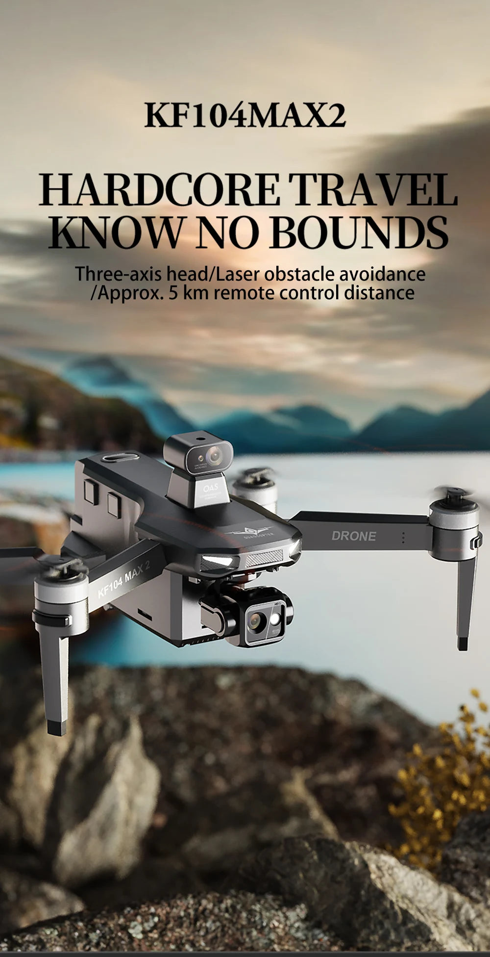KF104 MAX2 4K Dual Camera Professional Drone with Screen RC Quadcopter GPS Wide Angle 3-Axis Gimbal Obstacle Avoidance Aircraft