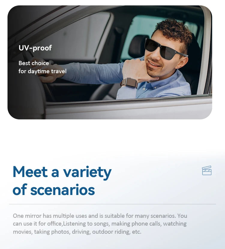 2024 G05 Smart Glasses Open Ear Music Hands-Free Calling Stereo Sound Wearable Headsets Smart Sports Anti-Blue Light Sunglasses