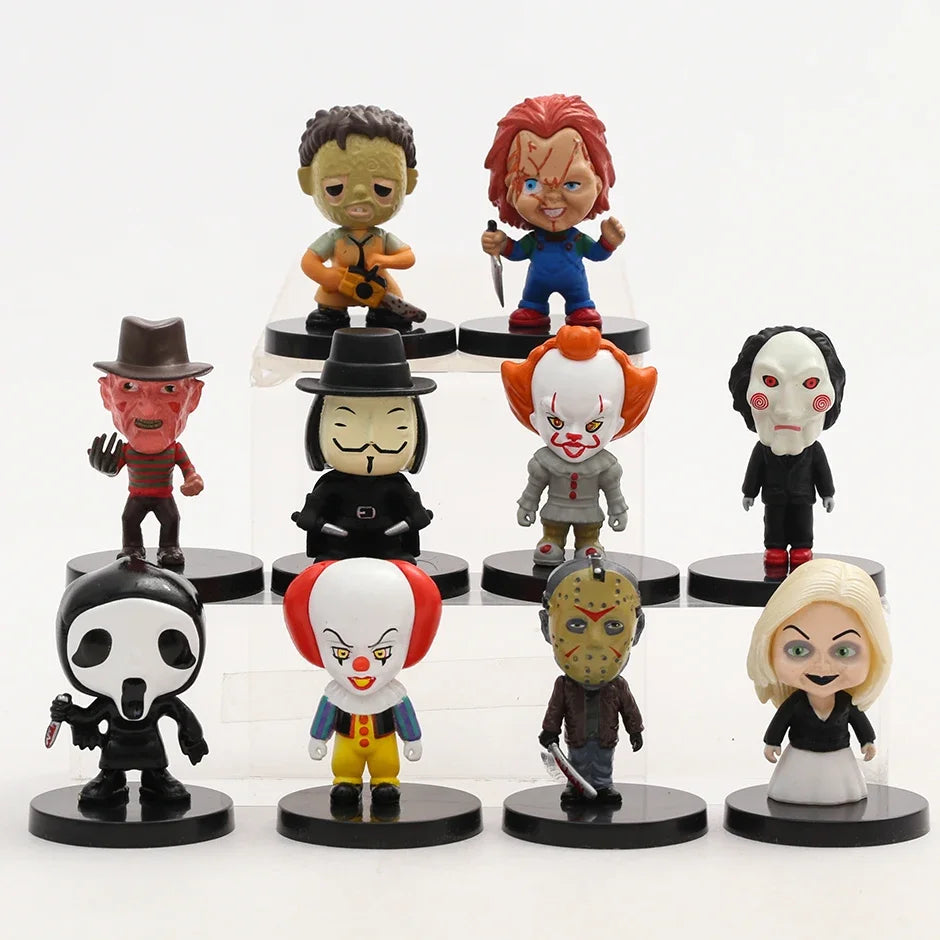 Horror Movie Character Figure Figurine Model Dolls Toys 10pcs/set