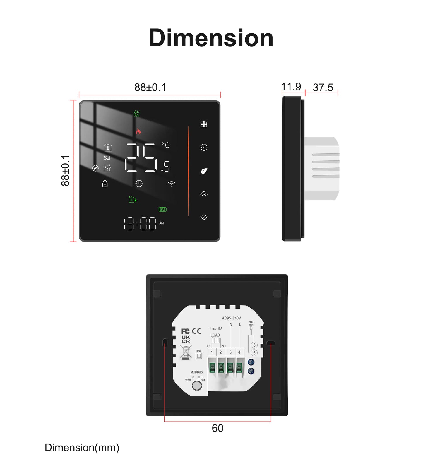 GIRIER Tuya Smart WiFi Thermostat for Water/Electric Heating/Gas Water Boiler Temperature Controller Works with Alexa Hey Google
