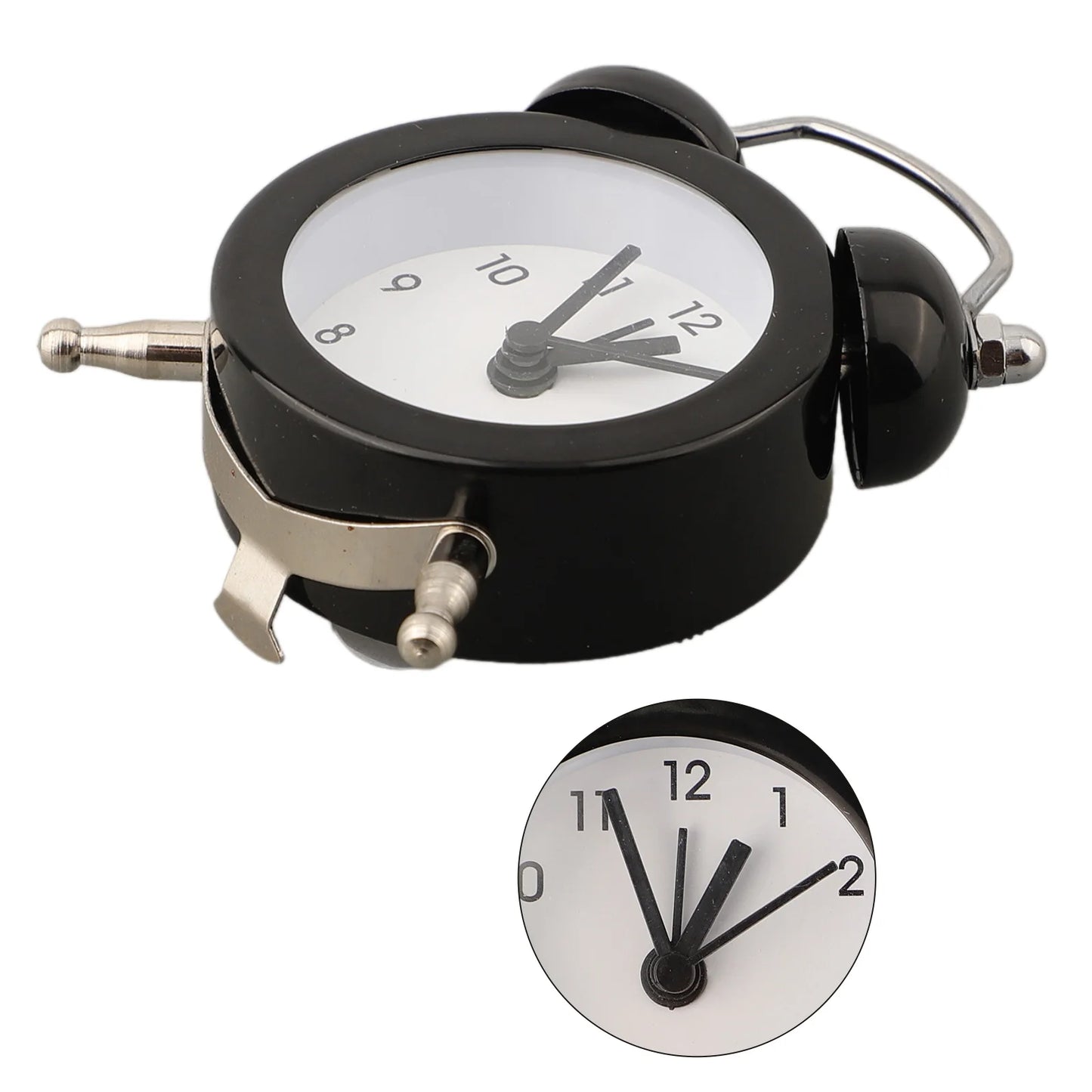 Classic Double Bell Alarm Clock Quartz Movement Bedside Nighttime Analog Clock 7*5*1.8cm Double-bell Alarm Clock