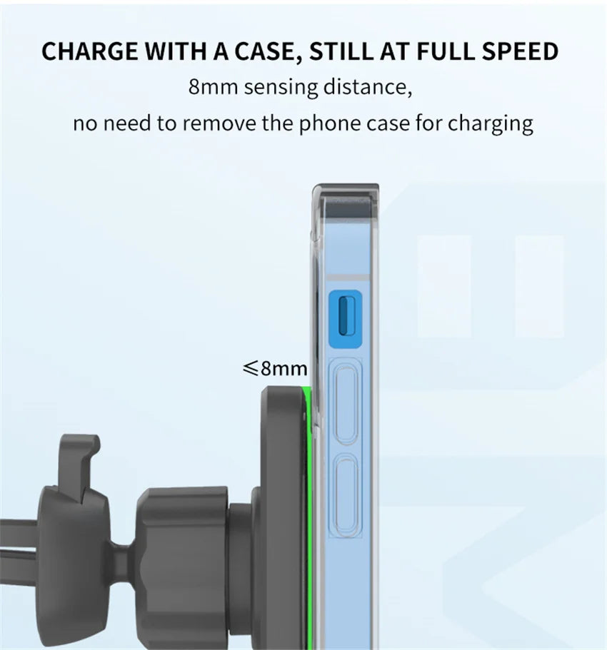 Magnetic Car Wireless Charger For iPhone 12 13 14 15 Pro Max Mini Magnet Car Phone Holder Stand Mount 15W Fast Charging Station