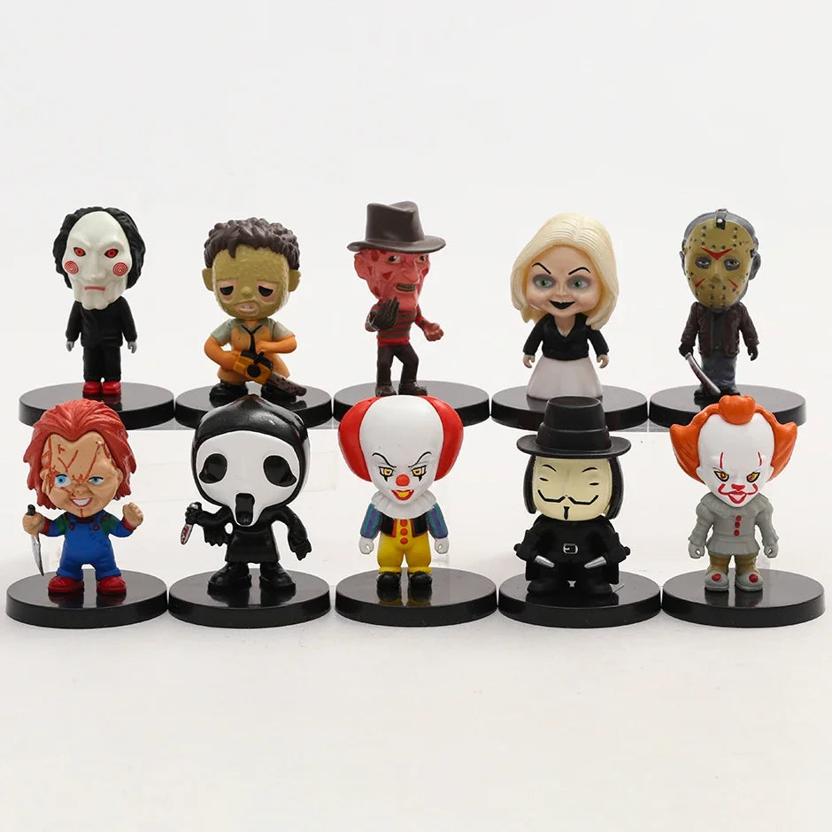 Horror Movie Character Figure Figurine Model Dolls Toys 10pcs/set