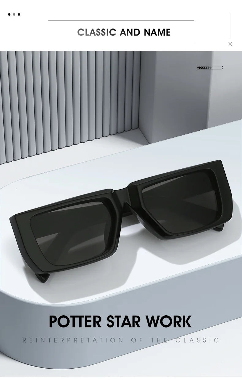 New Y2K Sunglasses for Men Women Trendy Sun Glasses Goggle Man Brand Designer Square Glasses Shades Female UV400 Eyewear