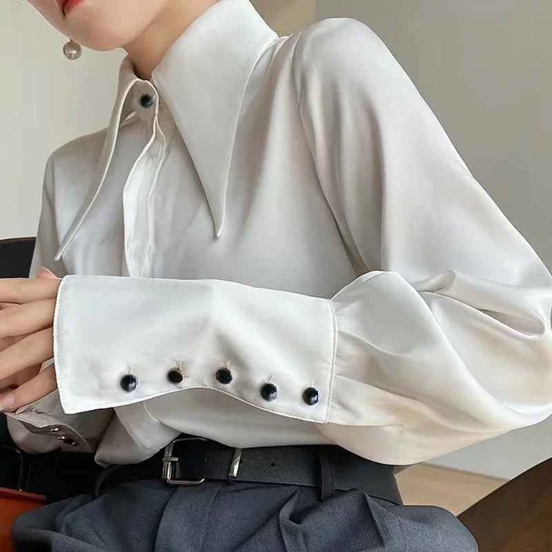 Cotton Blouse White Shirt Fashion Women Blusas Mujer De Moda OL Style Tops Casual Ladies Long Sleeve Shirts and Blouses 3496