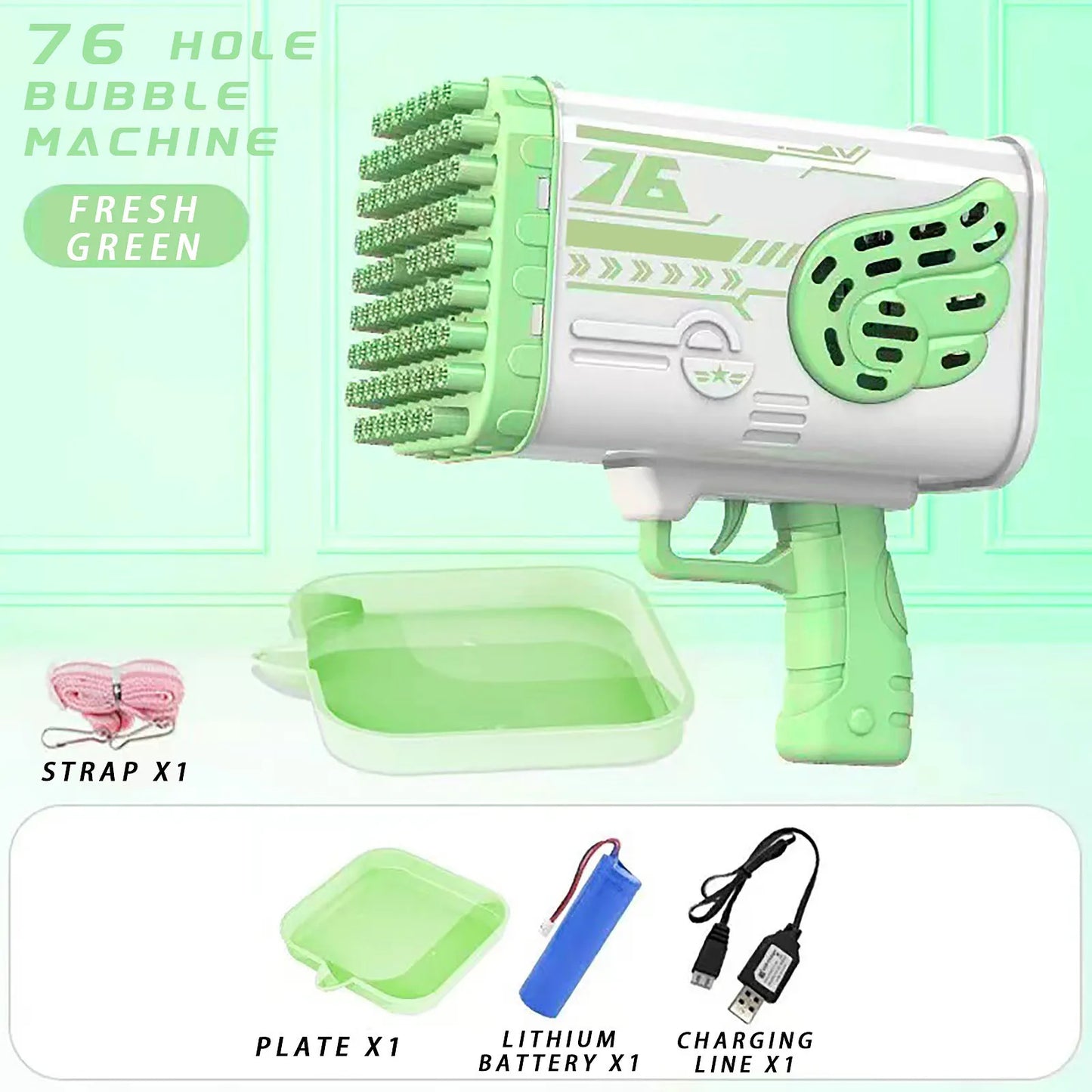 69Holes Rocket Bubble Gun ，Automatic Bubbles Machine Gun Launcher Shape Blower Soap Toys For Kid Bubble Machine Party Supplies