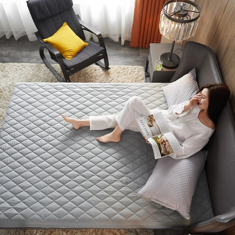 New Waterproof Mattress Cover Topper Washable Bed Cover Thickened Mattress Protector Cover Queen Size Bed Sheet Anti-mites Pad