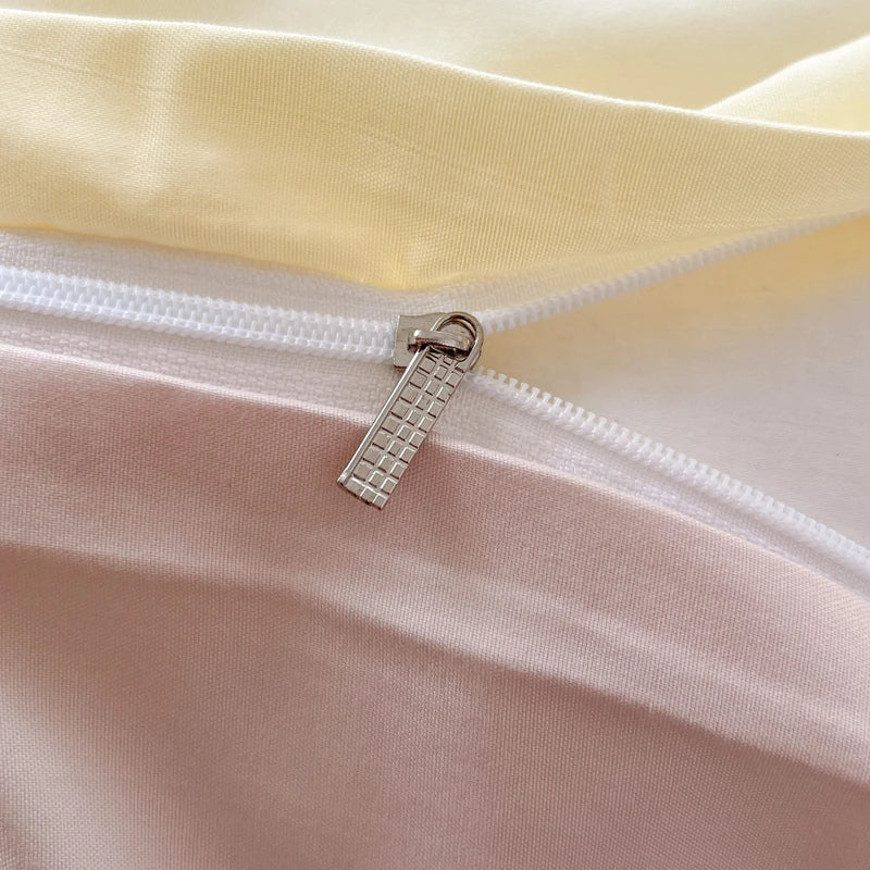 2-side Solid Color Brush Fabric Bed Set 4 Pieces Duvet Cover Pillowcase Bedding Set Bed Sheet Quilt Cover Single Queen King Size