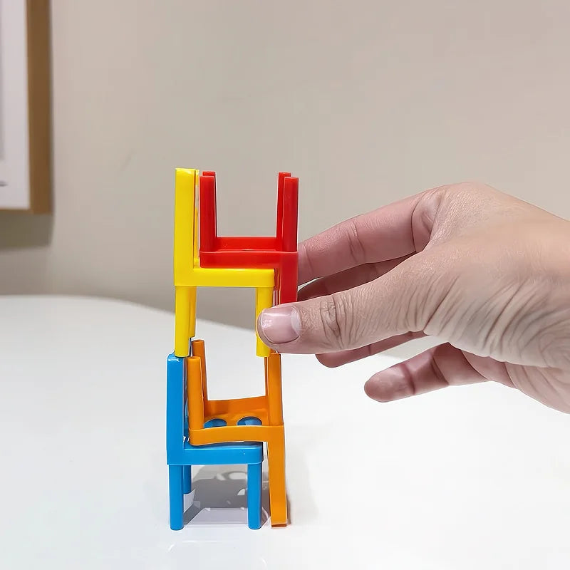 24-42pc children's puzzle folding chair toy parent-child interactive game for kids chair stack party game juego social games