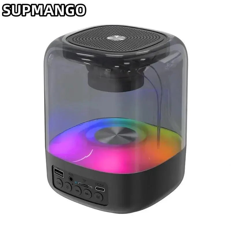 Portable Bluetooth 5.0 Speakers RGB Light HD Sound Mini Desktop Wireless Speaker Loudspeaker for Home Party Outdoor Bike