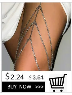 IngeSight.Z Sexy Multilayer Tassel Imitation Pearl Clip Bead Leg Chain Women Simple Adjustable Elastic Thigh Chain Body Jewelry