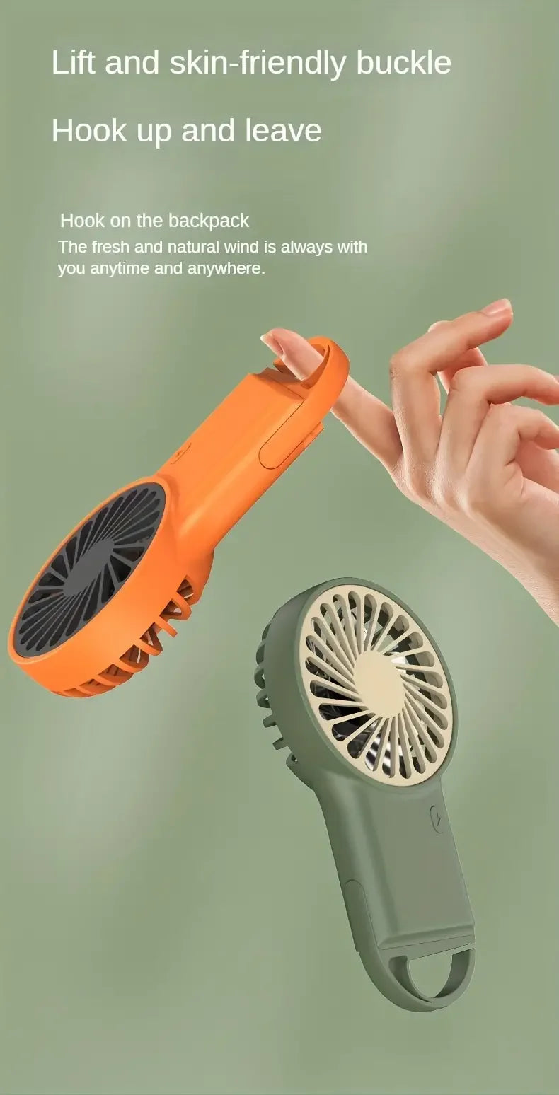 Portable Mini Fan With Carabiner,USB Rechargeable Silent Foldable Table Fan, Handheld Pocket Fan For Home Office Travel