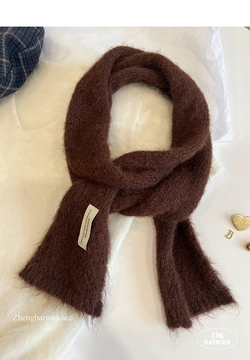 Korean Designer New Y2k Thin Scarf Women's Autumn Winter Long Soft Sticky Scarf Narrow Edition Decoration Small Scarf Versatile