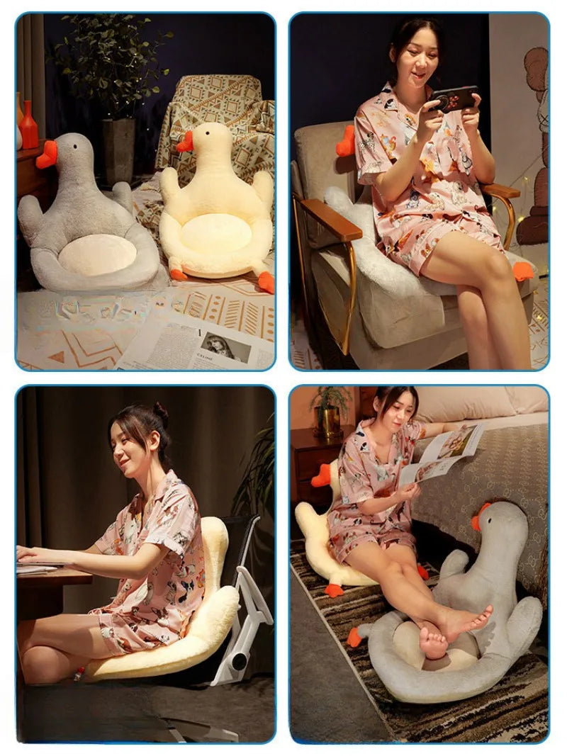2024 New Big White Goose PuTuan Cushion Office Cute Student Thickened Pillow Dormitory Tatami Chair Cushion Futon Cushions Cojin