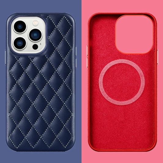 Clearance Sale Leather For Magsafe Case For iPhone 13 Pro Max 13Pro 13 mini Women Fashion Magnetic Stitching Luxury Back Cover