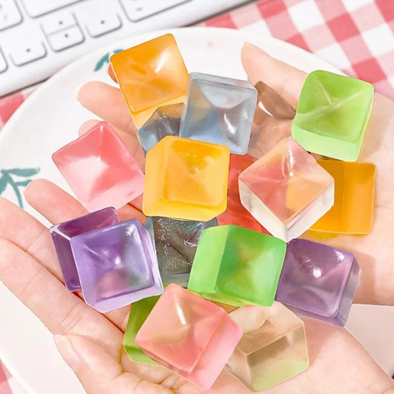 Squishy Ice Cube Fidget Toy Square Shape Squishy Stress Ball Squeeze Toys Stress Relief Sensory Toy For Kids Adults Gift
