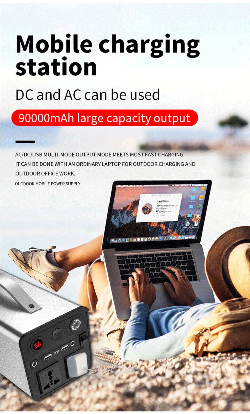 220V 300W Portable Power Station 90000mAh Powerful Emergency Power Supply Outdoor Camping External Spare Battery For Laptop
