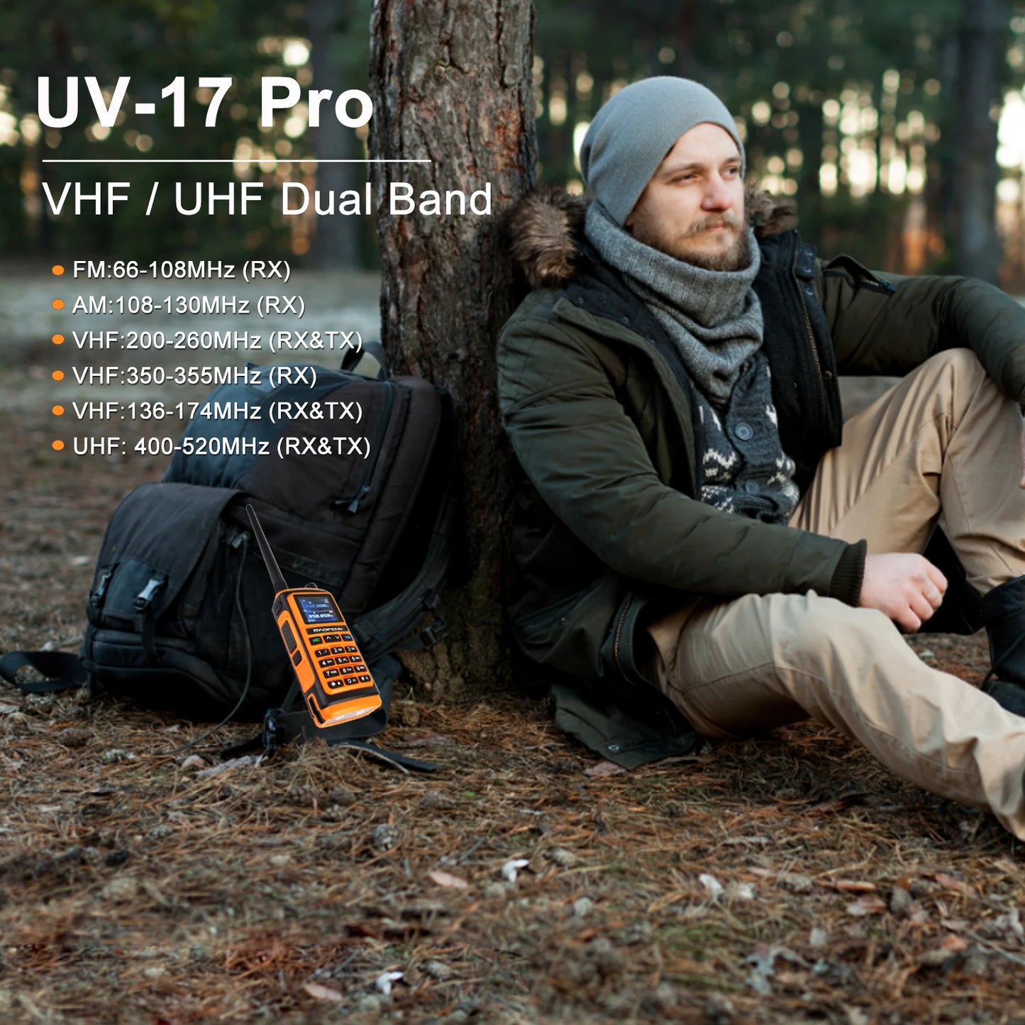 Baofeng UV-17Pro GPS Walkie Talkie 108-136MHz Air Band VHF UHF 200-260MHz 350-355MHz FM Radio Six Bands Freq Copy Waterproof