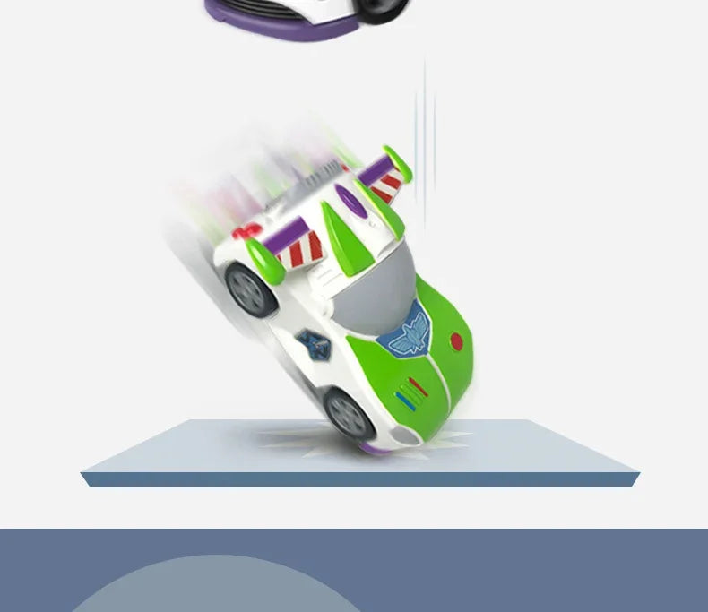 Disney Toy Story Buzz Lightyear Woody Jessie Rex Alien Cartoon Model Inertial Pull-back Free Wheel Car Toys Collection Kids Gift