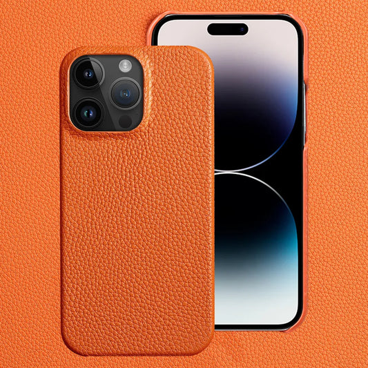 Luxury Genuine Cowhide Leather Phone Case for iPhone 15 13 14 Pro Max 15 Plus 15Pro 14Pro 11 12 Pro Max Shockproof Back Cover