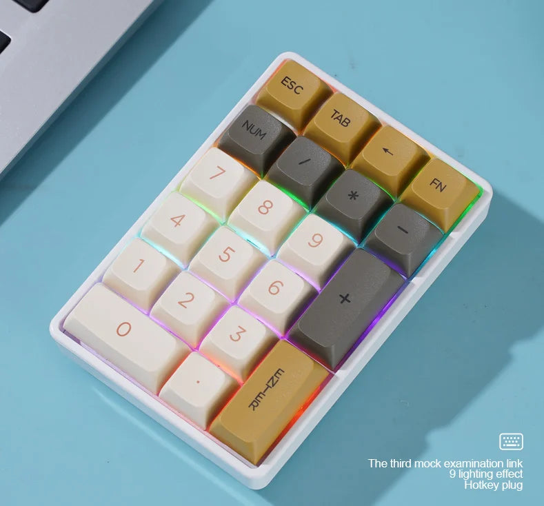K21 21-Key Mechanical Keyboard, BT/2.4Ghz/USB-C Connection, Colourful Lighting, Full Key Hot-Swap for PC Laptops